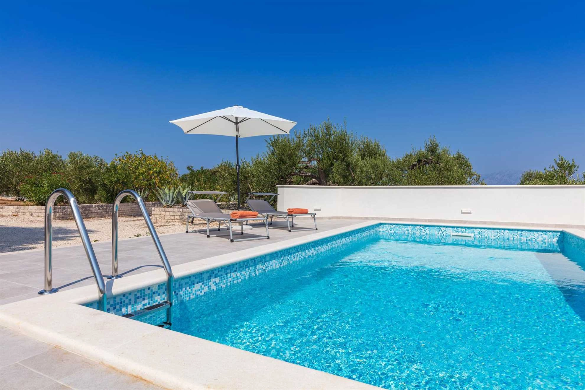 Secluded Villa Dubrava, private pool, olive grove surrounds the villa, Brac Island
